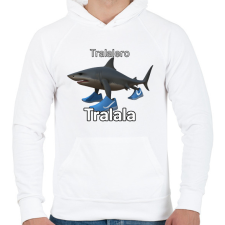 PRINTFASHION Tralalero Tralala - Férfi kapucnis pulóver - Fehér férfi pulóver, kardigán