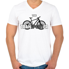 PRINTFASHION TranSPORTer - Férfi V-nyakú póló - Fehér férfi póló