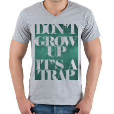 PRINTFASHION Trap - Férfi V-nyakú póló - Sport szürke