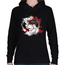 PRINTFASHION Trash polka D20 (fekete) - Női kapucnis pulóver - Fekete női pulóver, kardigán