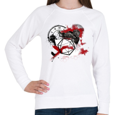 PRINTFASHION Trash polka D20 - Női pulóver - Fehér női pulóver, kardigán