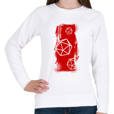 PRINTFASHION Trash polka D20 (piros) - Női pulóver - Fehér női pulóver, kardigán
