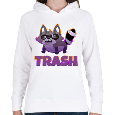 PRINTFASHION Trashpanda - Női kapucnis pulóver - Fehér