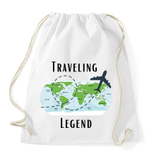 PRINTFASHION Traveling Legend  - Sportzsák, Tornazsák - Fehér tornazsák