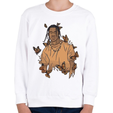 PRINTFASHION Travis Scott - Gyerek pulóver - Fehér