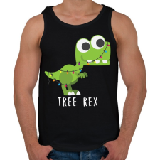 PRINTFASHION Tree Rex - Férfi atléta - Fekete atléta, trikó