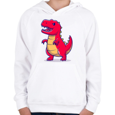 PRINTFASHION Trex dínó - Gyerek kapucnis pulóver - Fehér gyerek pulóver, kardigán