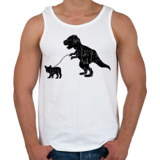 PRINTFASHION Trex kutyát sétáltat - Férfi atléta - Fehér