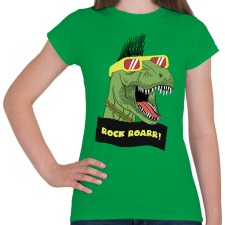 PRINTFASHION Trex rock - Női póló - Zöld női póló