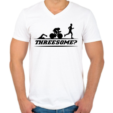 PRINTFASHION Triatlon - Férfi V-nyakú póló - Fehér férfi póló