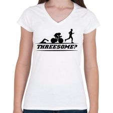 PRINTFASHION Triatlon - Női V-nyakú póló - Fehér női póló