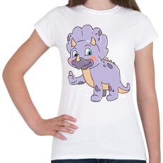 PRINTFASHION Triceratopsz - Női póló - Fehér