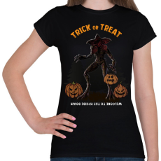 PRINTFASHION Trick or Treat demogorgon - Női póló - Fekete