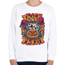 PRINTFASHION Trick or treat halloween - Gyerek pulóver - Fehér gyerek pulóver, kardigán