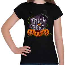PRINTFASHION Trick or Treat - Női póló - Fekete
