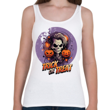 PRINTFASHION Trick or Treat skull - Női atléta - Fehér női trikó