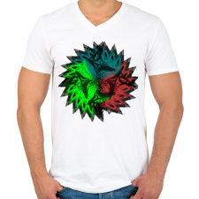 PRINTFASHION trio mandala - Férfi V-nyakú póló - Fehér férfi póló