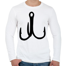 PRINTFASHION triple fishing hooks - Férfi hosszú ujjú póló - Fehér