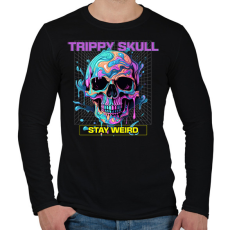 PRINTFASHION Trippy Skull - Férfi hosszú ujjú póló - Fekete