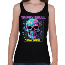 PRINTFASHION Trippy Skull - Női atléta - Fekete női trikó