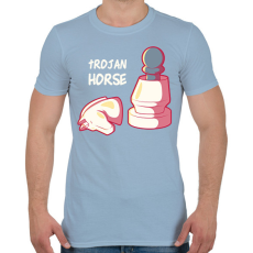 PRINTFASHION Trójai sakkLó - Férfi póló - Világoskék