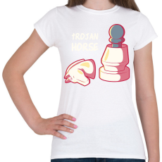 PRINTFASHION Trójai sakkLó - Női póló - Fehér