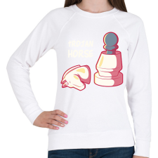 PRINTFASHION Trójai sakkLó - Női pulóver - Fehér női pulóver, kardigán