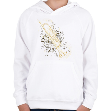 PRINTFASHION Trombita - Gyerek kapucnis pulóver - Fehér gyerek pulóver, kardigán