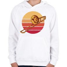 PRINTFASHION Trombita - Gyerek kapucnis pulóver - Fehér