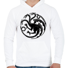 PRINTFASHION TRÓNOK HARCA - Férfi kapucnis pulóver - Fehér férfi pulóver, kardigán