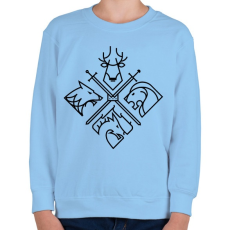 PRINTFASHION Trónok harca klánok - Gyerek pulóver - Világoskék