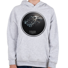 PRINTFASHION Trónok harca: Stark ház - Gyerek kapucnis pulóver - Sport szürke gyerek pulóver, kardigán