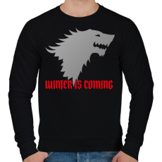 PRINTFASHION Trónok Harca - winter is coming - Férfi pulóver - Fekete
