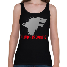 PRINTFASHION Trónok Harca - winter is coming - Női atléta - Fekete női trikó