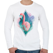 PRINTFASHION Tropical leaves - Férfi hosszú ujjú póló - Fehér férfi póló