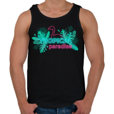 PRINTFASHION Tropical Paradise flamingo - Férfi atléta - Fekete
