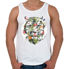 PRINTFASHION Tropical tiger - Férfi atléta - Fehér atléta, trikó