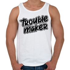 PRINTFASHION TroubleMakerBlackTextured - Férfi atléta - Fehér