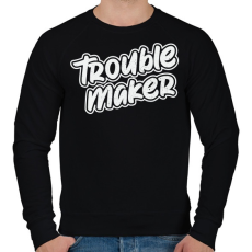 PRINTFASHION TroubleMakerWhiteTextured-04 - Férfi pulóver - Fekete
