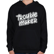 PRINTFASHION TroubleMakerWhiteTextured-04 - Gyerek kapucnis pulóver - Fekete gyerek pulóver, kardigán