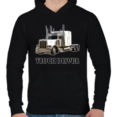 PRINTFASHION TRUCK DRIVER  - Férfi kapucnis pulóver - Fekete