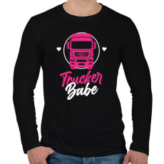 PRINTFASHION Trucker Babe - Férfi hosszú ujjú póló - Fekete