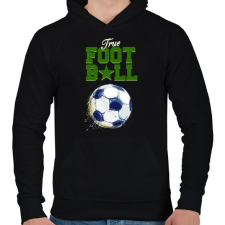 PRINTFASHION True football - Férfi kapucnis pulóver - Fekete férfi pulóver, kardigán