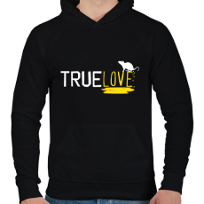 PRINTFASHION True love - Férfi kapucnis pulóver - Fekete