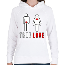 PRINTFASHION True love - Női kapucnis pulóver - Fehér női pulóver, kardigán