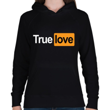 PRINTFASHION True Love - Női kapucnis pulóver - Fekete női pulóver, kardigán