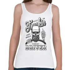 PRINTFASHION Truking driver - Fekete - Női atléta - Fehér női trikó