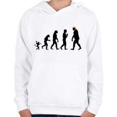 PRINTFASHION Trump evolúció - Gyerek kapucnis pulóver - Fehér