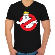 PRINTFASHION Trump szellemírtók - Férfi V-nyakú póló - Fekete férfi póló
