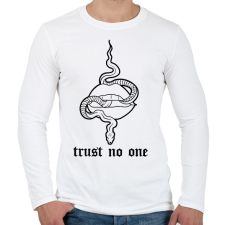 PRINTFASHION Trust no one - Férfi hosszú ujjú póló - Fehér férfi póló